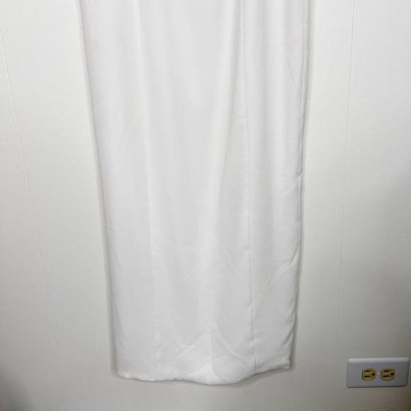 Fame and Partners Midi Slip Dress White US 6 Square Neck Bridal Bachelorette - Picture 4 of 14